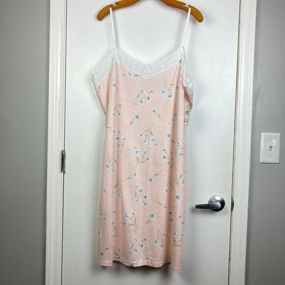 Vintage NWT Erika Taylor Intimates 100% Cotton Floral Chemise Gown Cottage sz XL - Picture 1 of 7